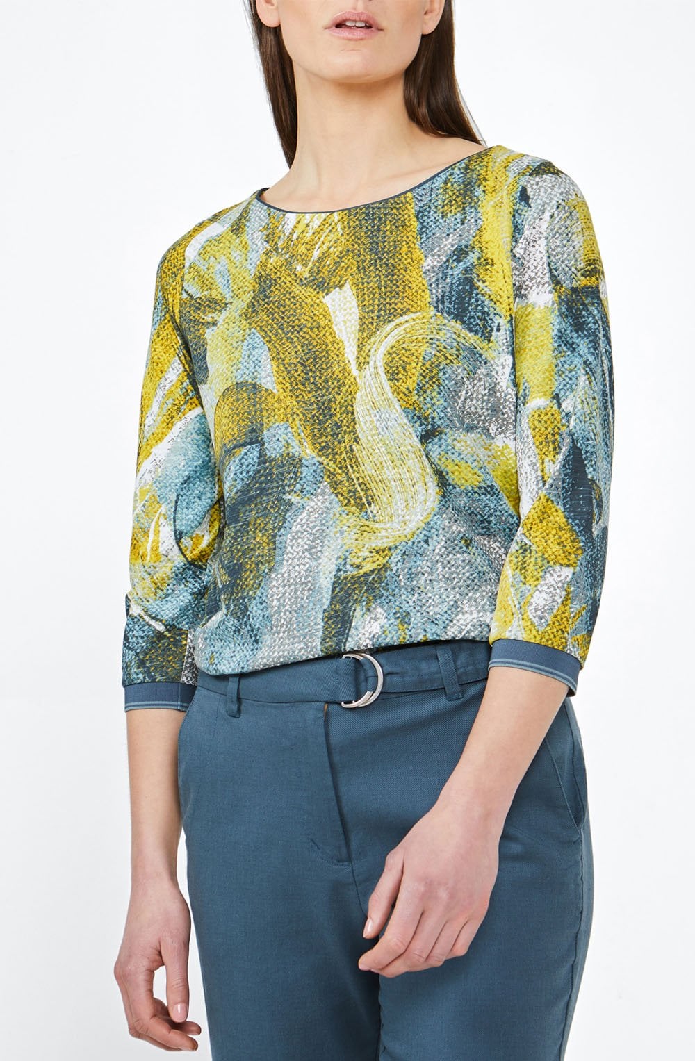 Blue Shadow Patterned Top