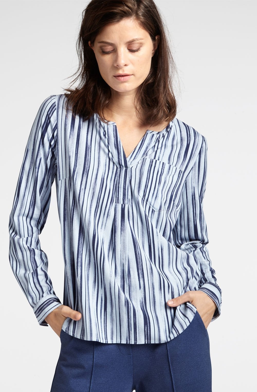 Blue Striped Blouse