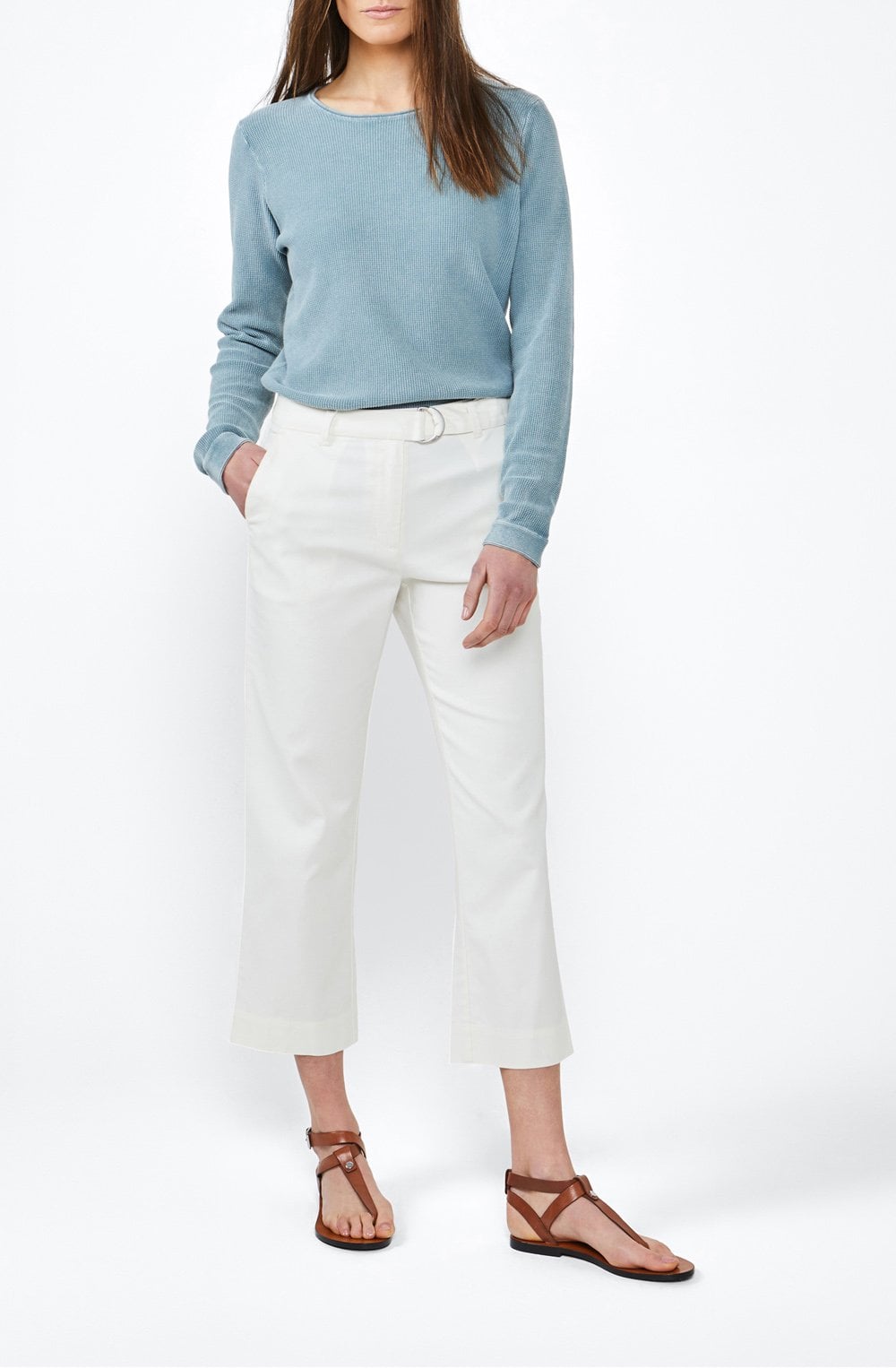 Blue Textured Rib Jumper