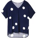 Blue & White Spot Print Blouse