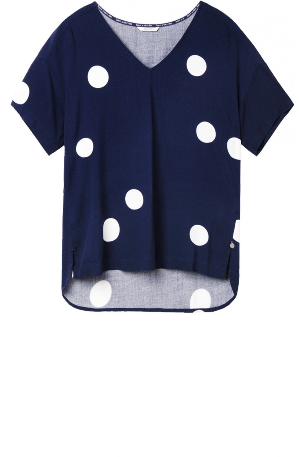Blue & White Spot Print Blouse
