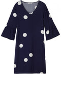 Blue & White Spot Print Dress