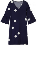 Blue & White Spot Print Dress