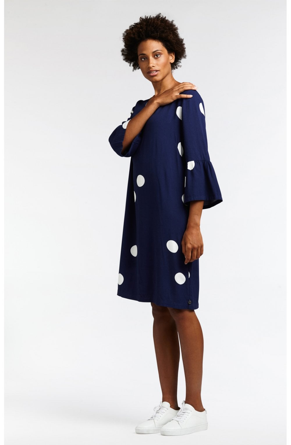 Blue & White Spot Print Dress