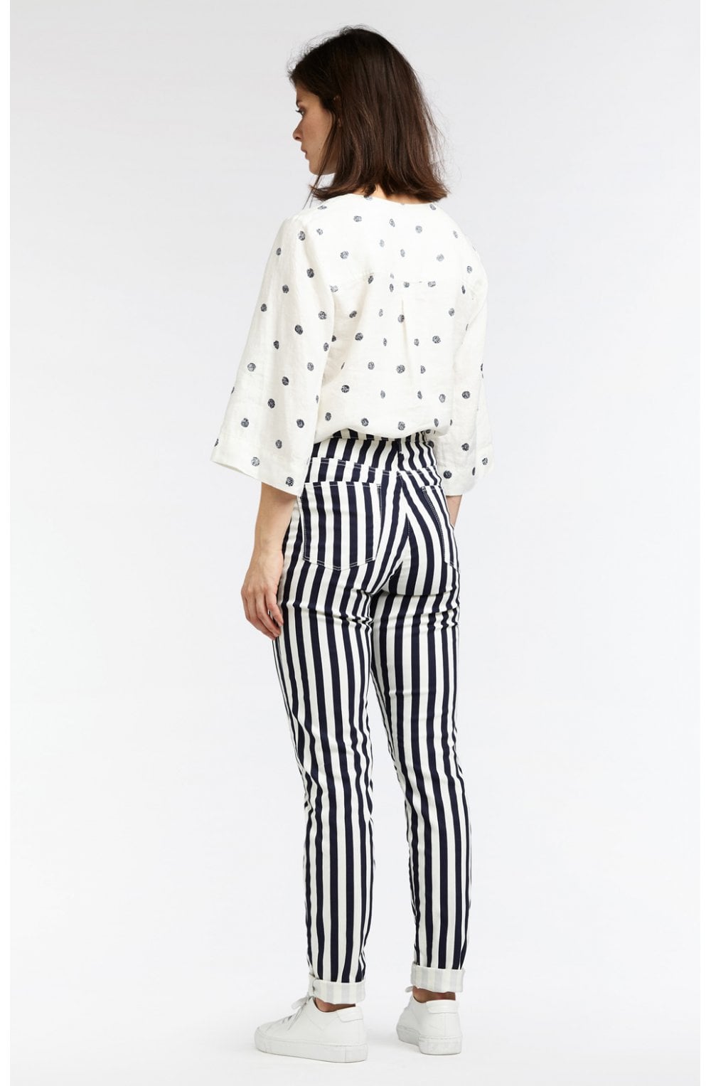 Blue & White Striped Jeans