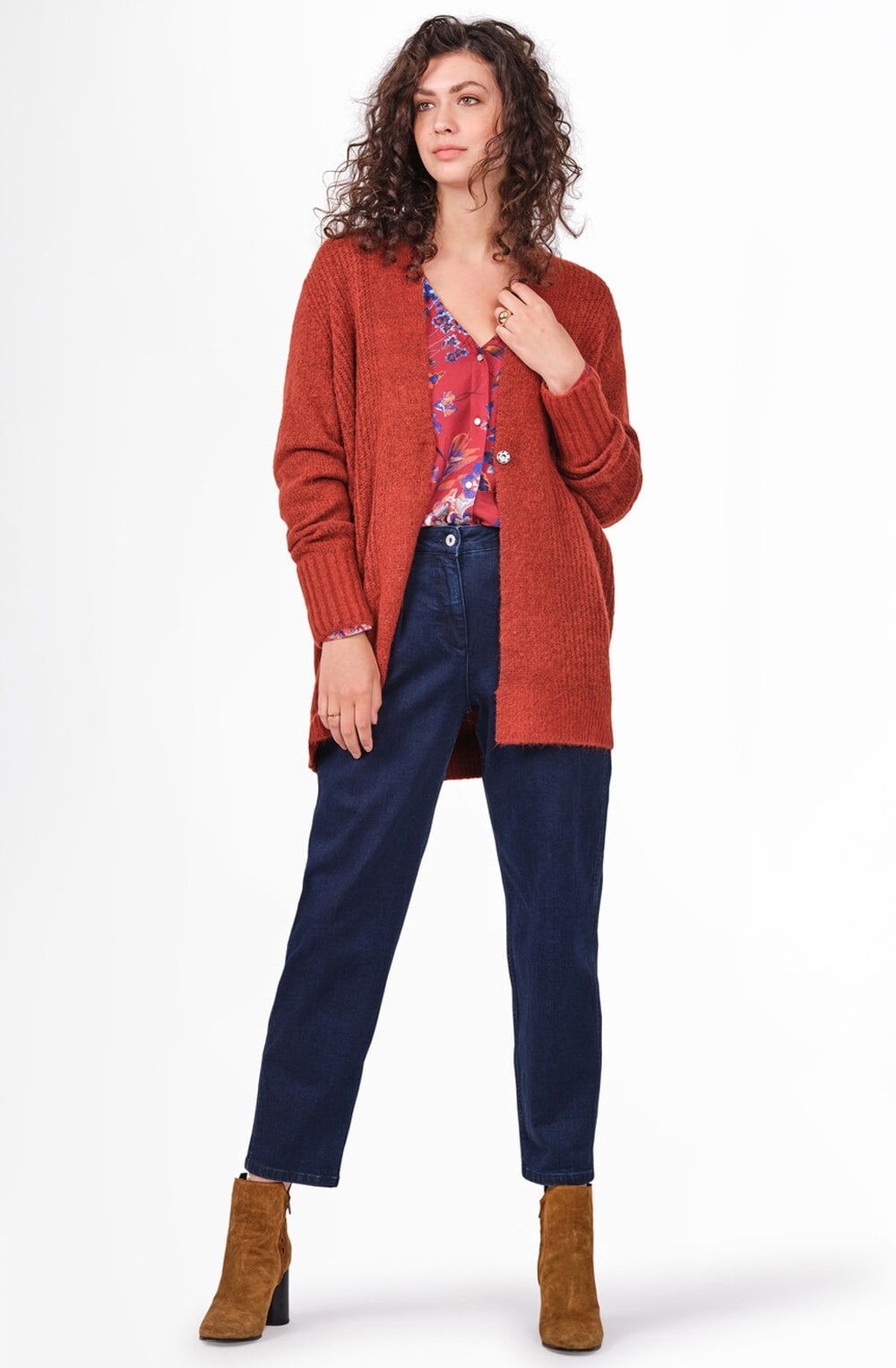 Burnt Orange Knit Cardigan