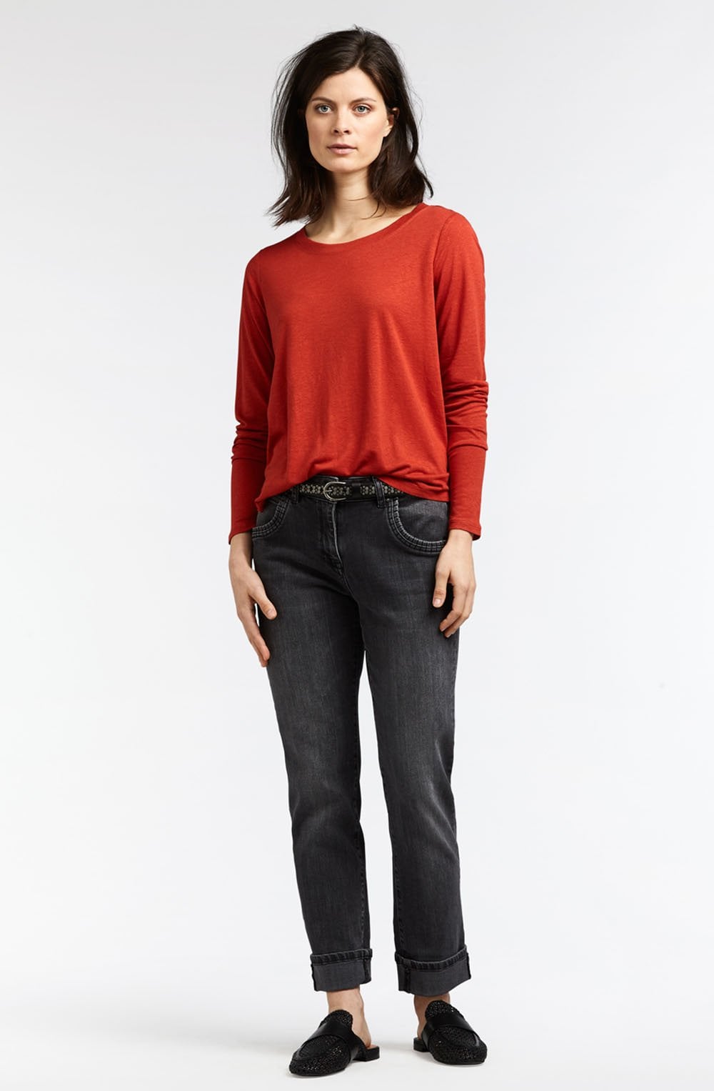 Burnt Red Jersey Top