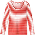 Burnt Red & Off White Striped Top