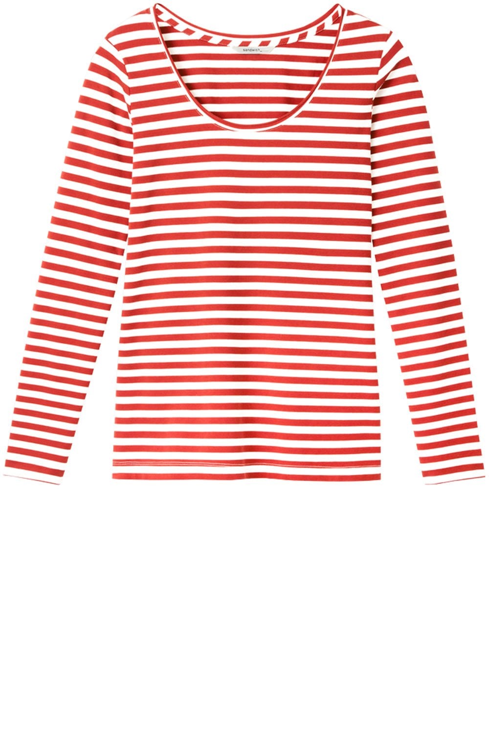 Burnt Red & Off White Striped Top