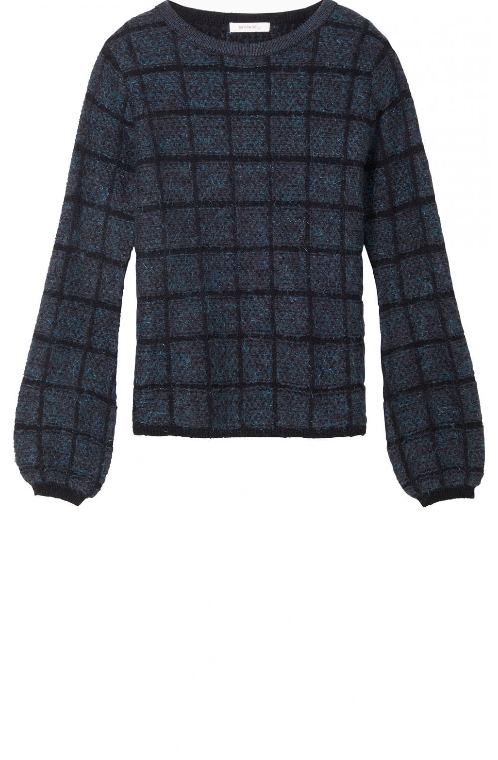 Check Textured Knit Jumper