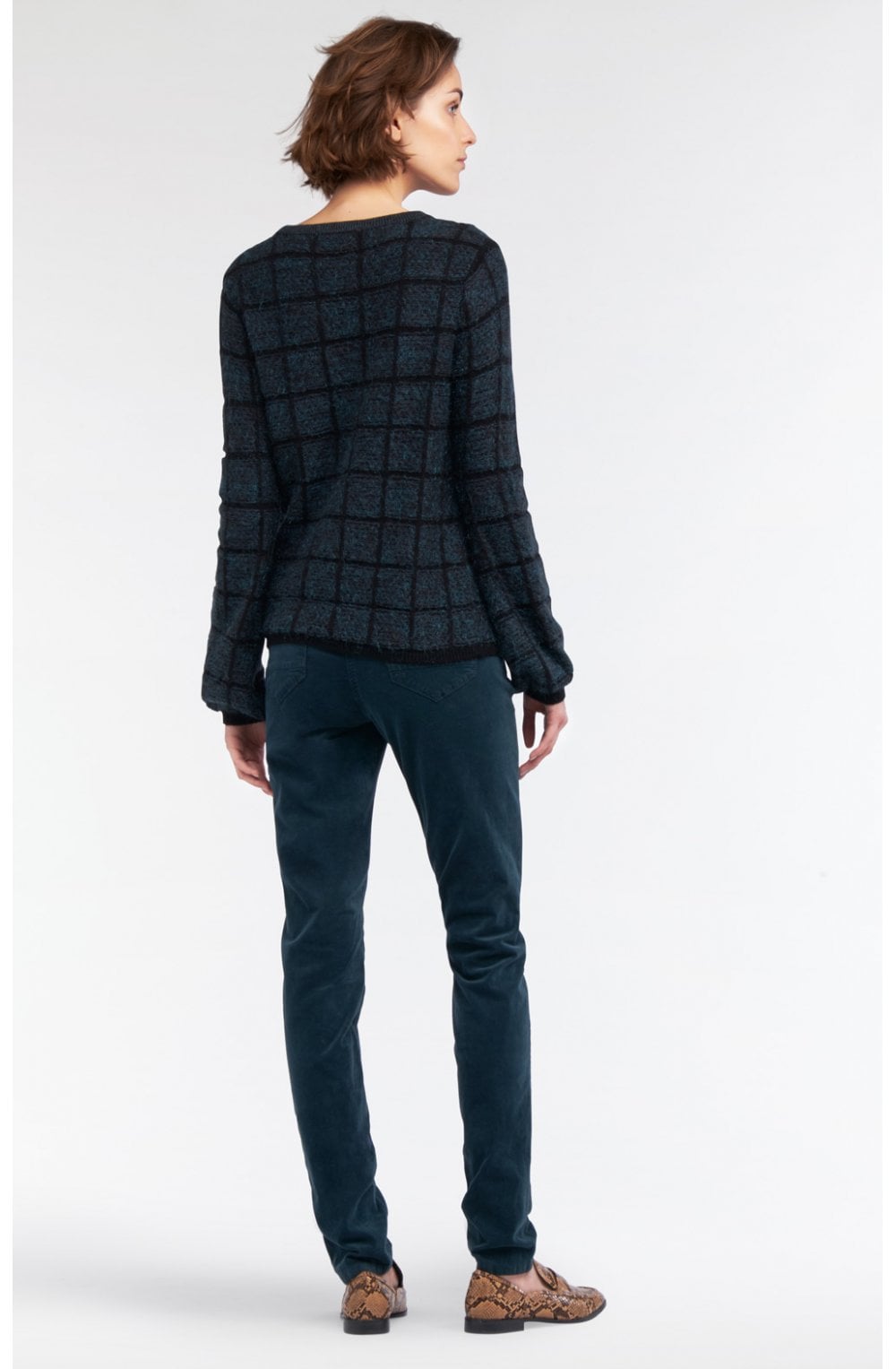 Check Textured Knit Jumper