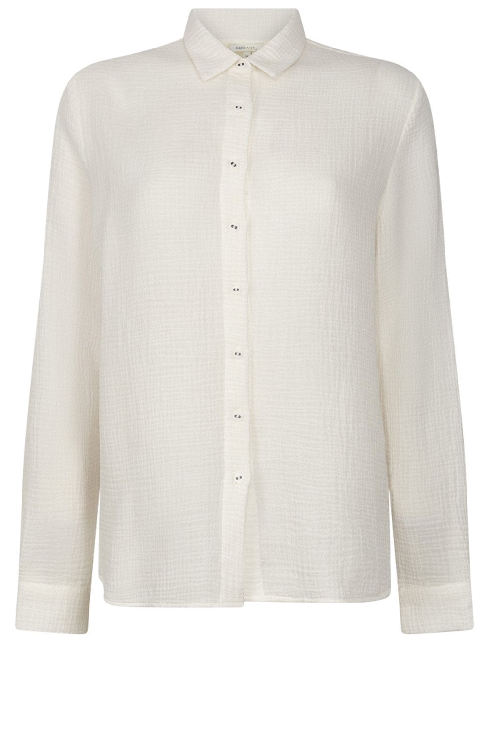Cloud Dancer Muslin Blouse with Collar