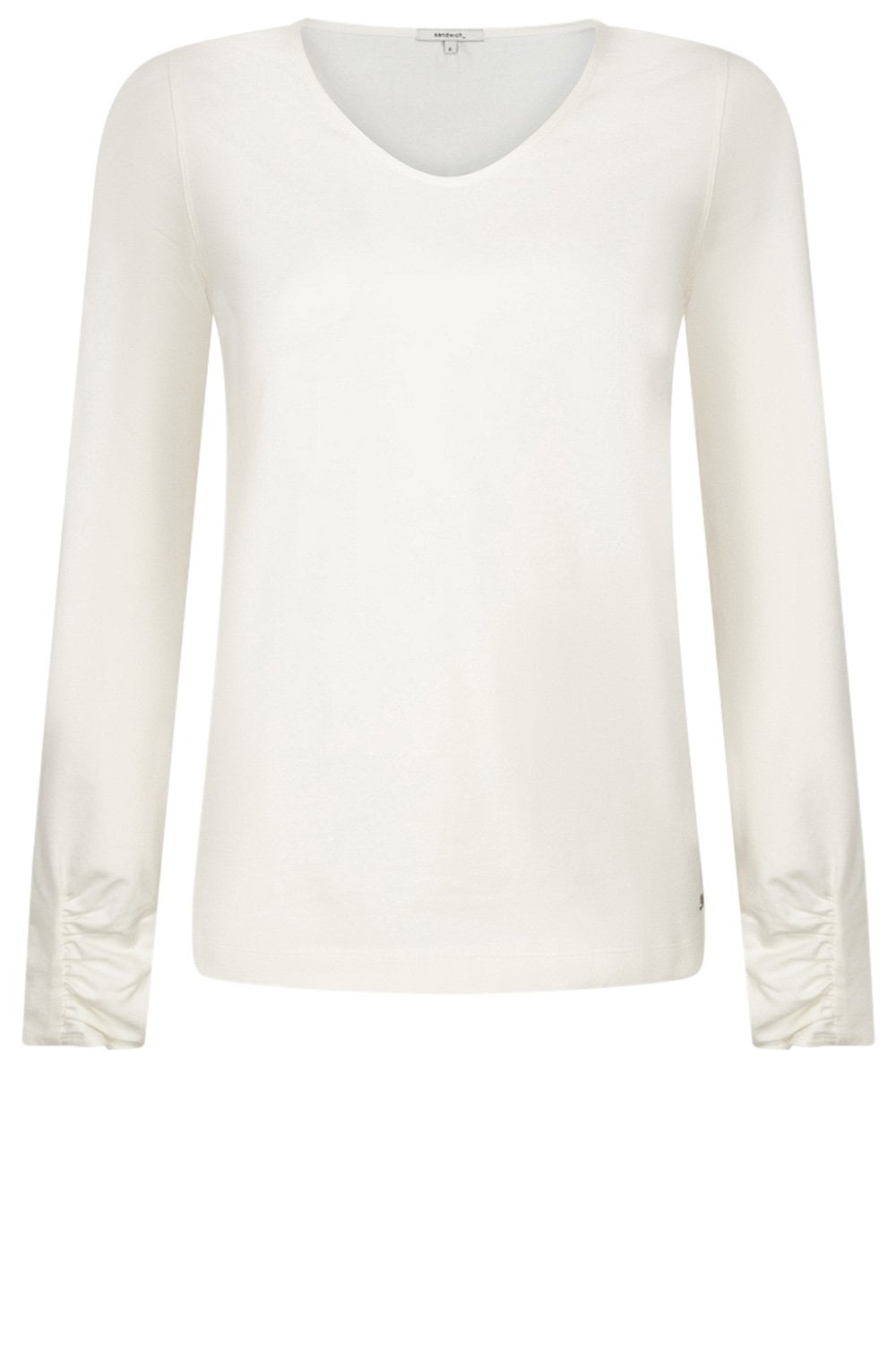 Cloud Dancer Ruched Cuff Top