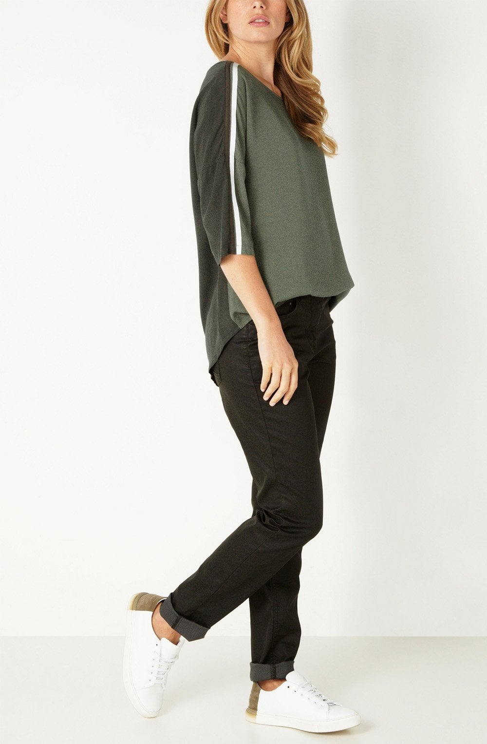Contrasting Khaki Blouse