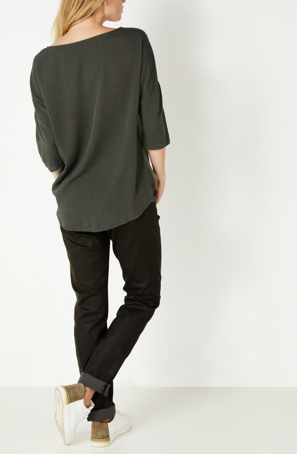 Contrasting Khaki Blouse