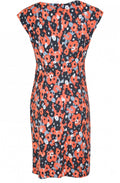Coral Bold Print Jersey Dress