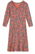 Coral Floral Print Dress