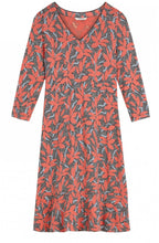 Coral Floral Print Dress