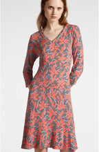 Coral Floral Print Dress