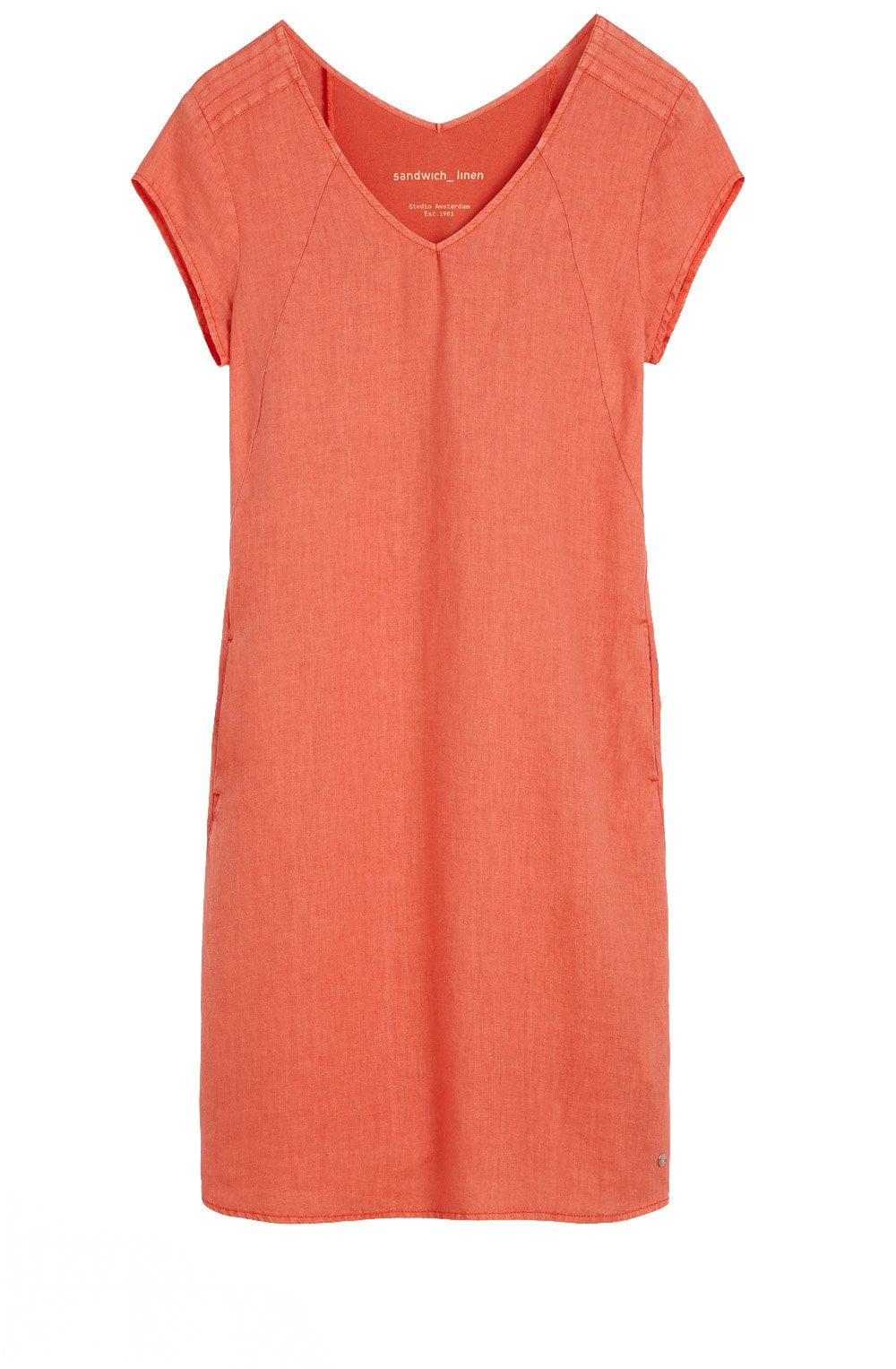 Coral Linen Dress