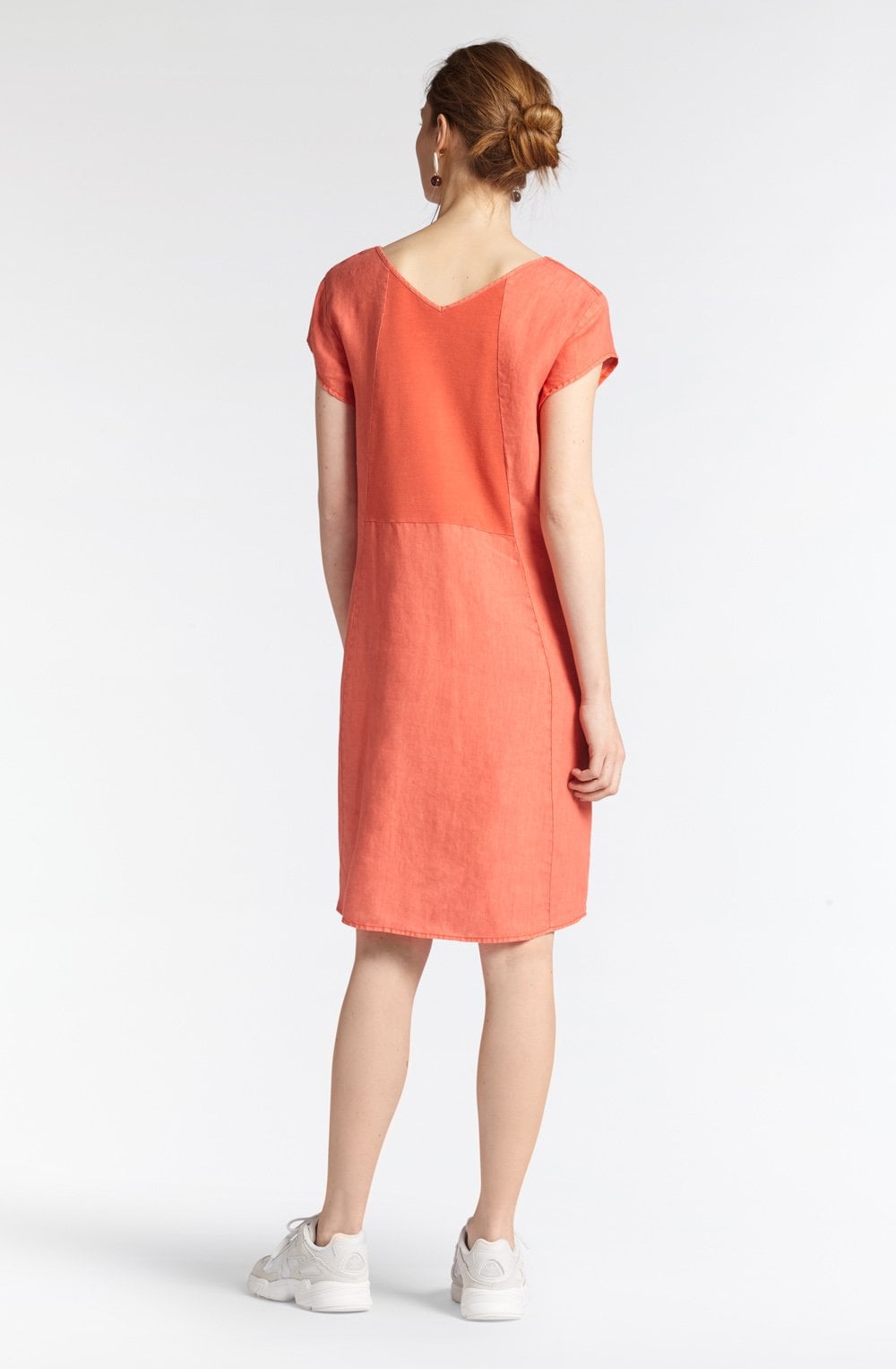Coral Linen Dress