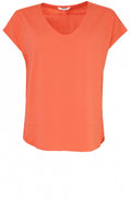 Coral Silky Front Top