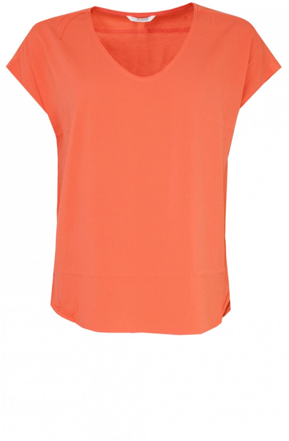 Coral Silky Front Top