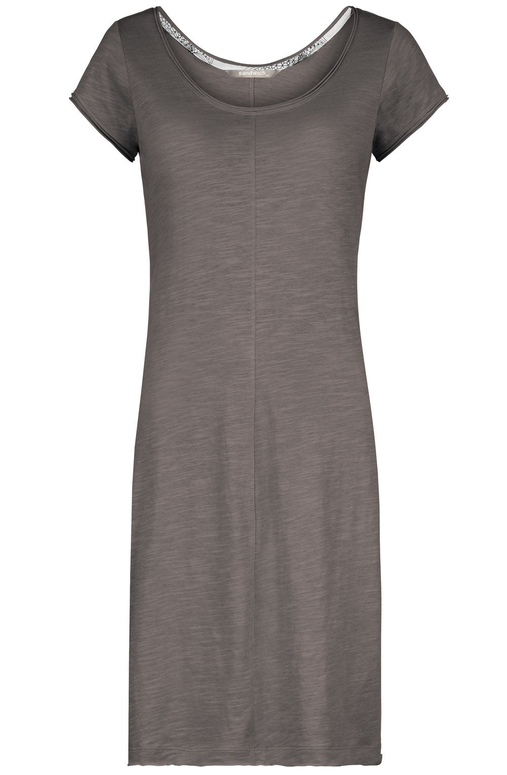 Cotton jersey marled knee length dress driftwood