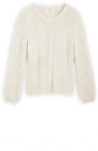 Cream Fluffy Three Button Cardigan