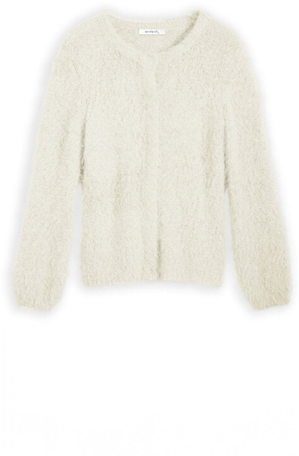 Cream Fluffy Three Button Cardigan