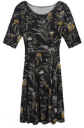 Dark Grey Floral Print Dress