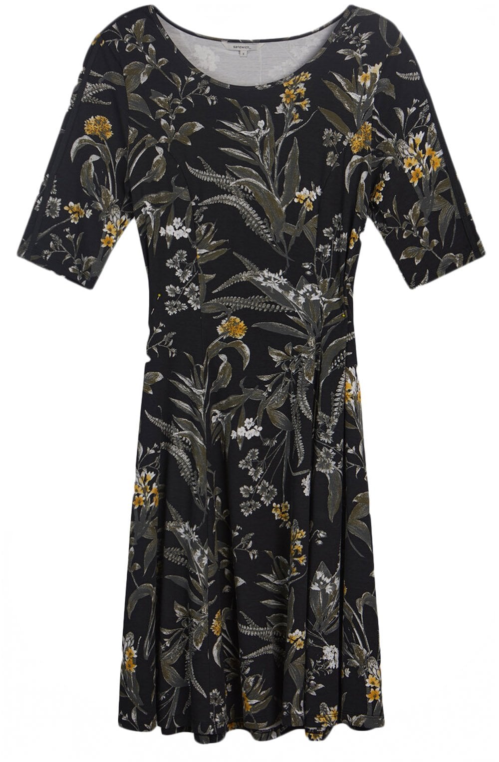 Dark Grey Floral Print Dress