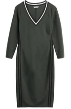 Dark Olive Jersey Fitted Dress