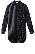 Dark Sapphire Contrasting Print Shirt