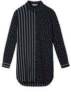 Dark Sapphire Contrasting Print Shirt