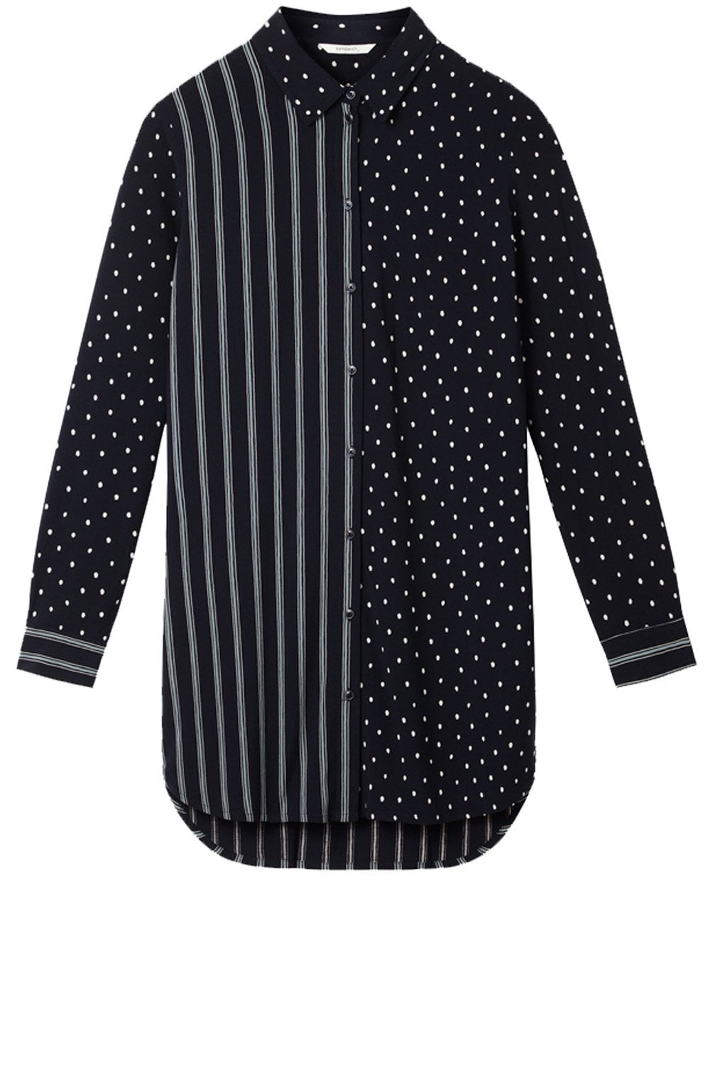 Dark Sapphire Contrasting Print Shirt