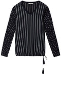Dark Sapphire Stripe Print Blouse