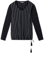 Dark Sapphire Stripe Print Blouse
