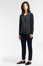 Dark Sapphire Stripe Print Blouse