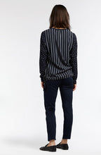 Dark Sapphire Stripe Print Blouse