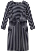 Dark Sapphire & White striped Dress