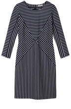 Dark Sapphire & White striped Dress