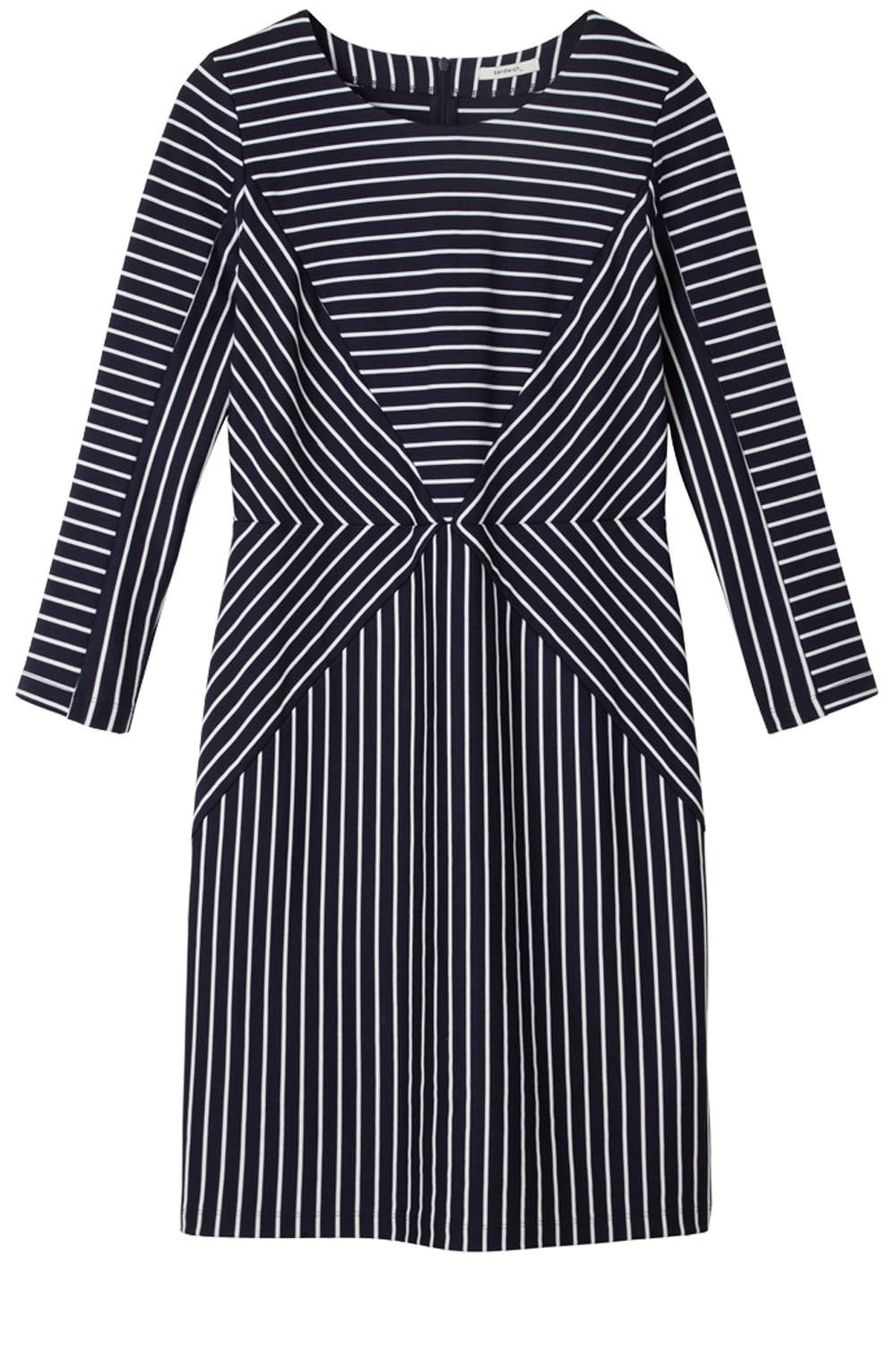 Dark Sapphire & White striped Dress