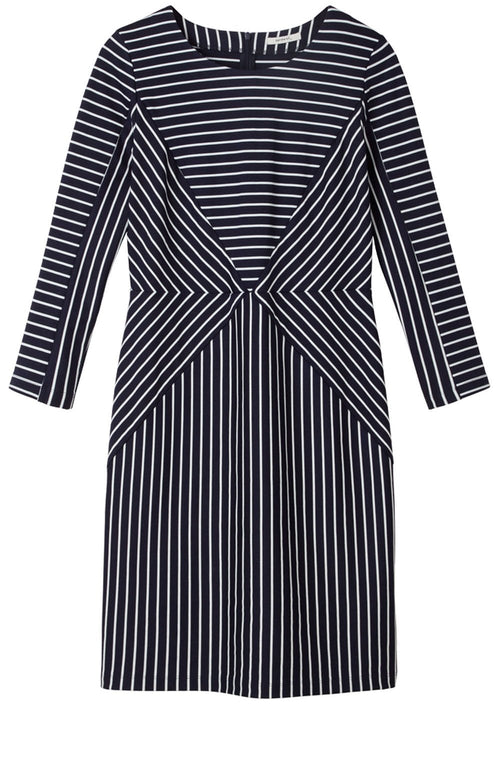 Dark Sapphire & White striped Dress