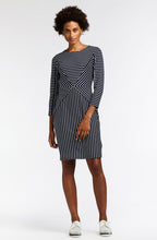 Dark Sapphire & White striped Dress