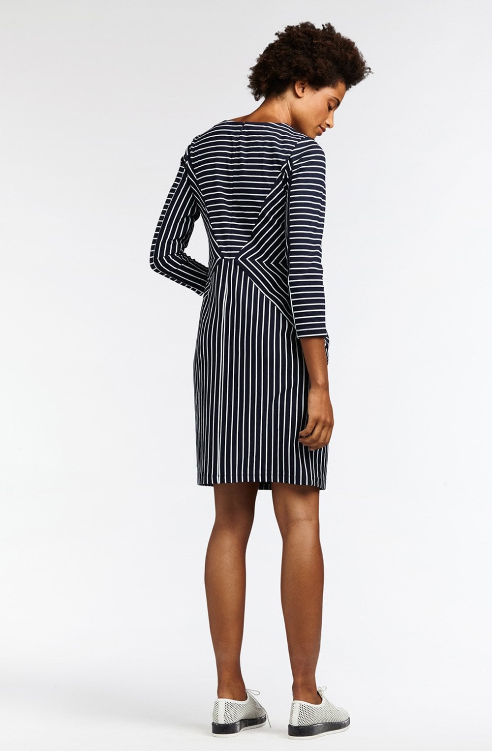 Dark Sapphire & White striped Dress