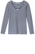 Dark Sapphire & White Striped Top