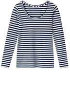 Dark Sapphire & White Striped Top