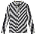 Dark Sapphire & White Striped Top