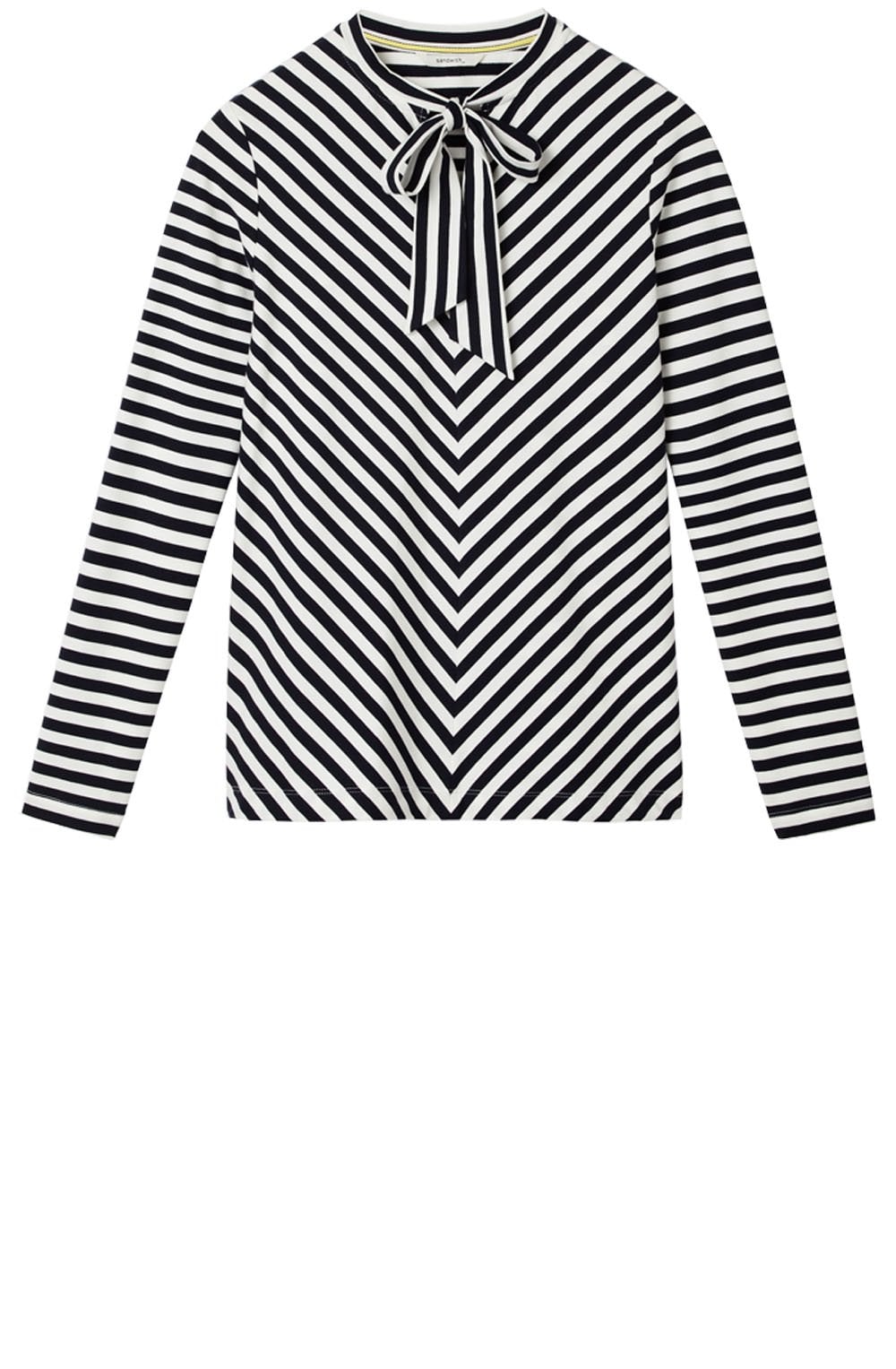 Dark Sapphire & White Striped Top